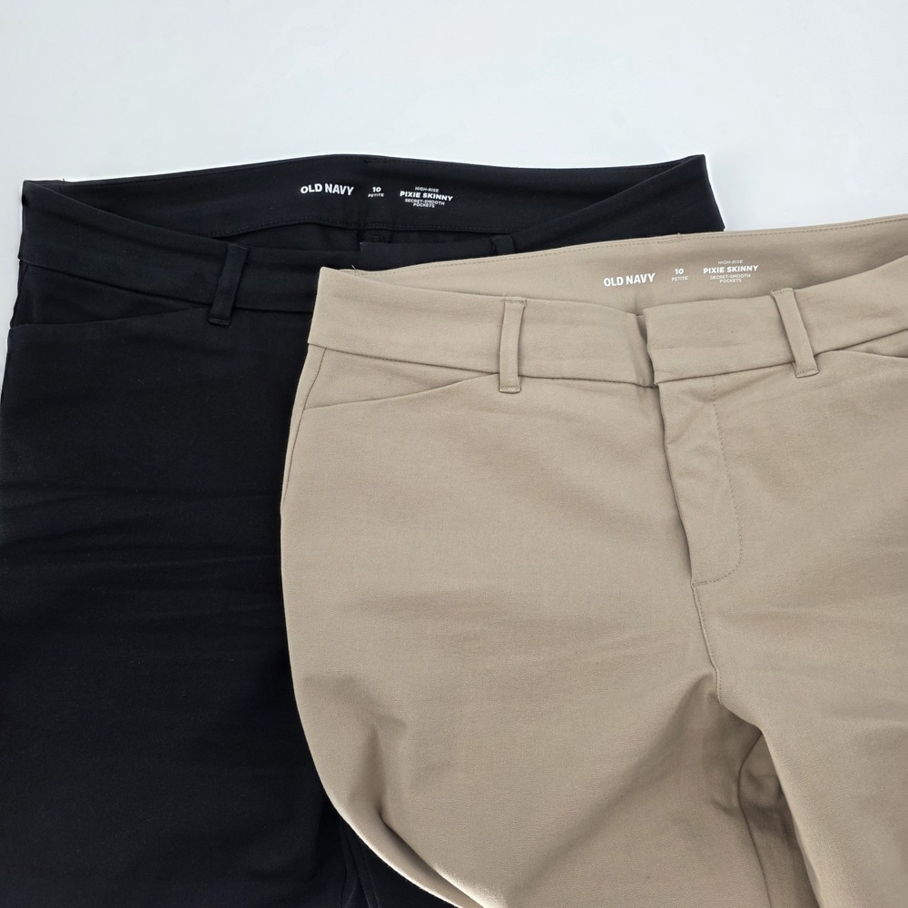 OLD NAVY High-Rise Pixie Skinny Ankle Pants Women 10 Petite Career Lot Of‎ 2